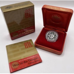 2012 $1 Lunar Series - Year of the Dragon 99.9% Silver Proof Coin