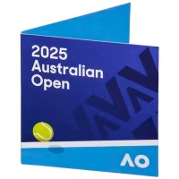 2025 $2 Australian Open Men's Blue Coloured 'Envelope Privy Mark' Carded Coin