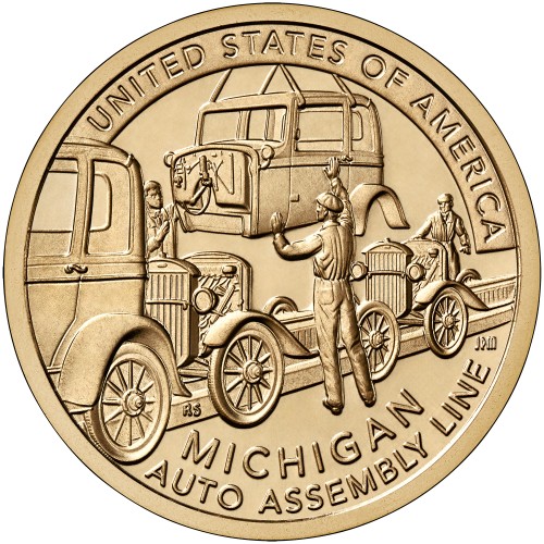 2025 American Innovation $1 - Michigan - Auto Assembly Line Uncirculated Coin