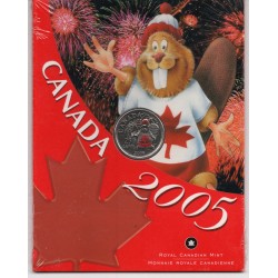 2005 25¢ Canadian - Canada Day Coloured Coin