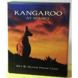 2011 $1 Kangaroo at Sunset 1/10 oz 99.9% Silver Proof Coin (Small Coin)