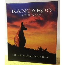 2012 $1 Kangaroo at Sunset 1/10 oz 99.9% Silver Proof Coin (Small Coin)