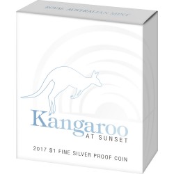 2017 $1 Kangaroo at Sunset 1/10 oz 99.9% Silver Proof Coin (Small Coin)
