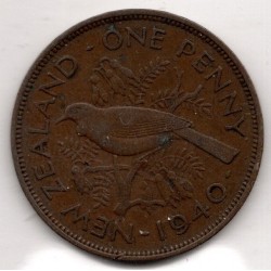 1940 New Zealand Penny King George VI Coin