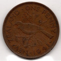 1941 New Zealand Penny King George VI Coin