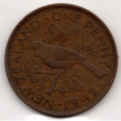 1942 New Zealand Penny King George VI Coin