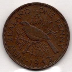 1943 New Zealand Penny King George VI Coin
