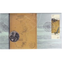 1998 PNC 50c Bass & Flinders (10th September) Stamp and Coin Cover