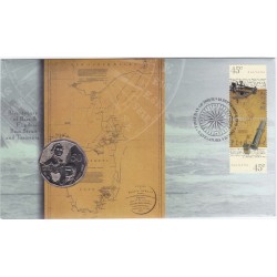 1998 PNC 50c Bass & Flinders (10th September) Stamp and Coin Cover