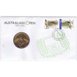 2005 PNC $5 Australian Open 1905 2005 Stamp and Coin Cover