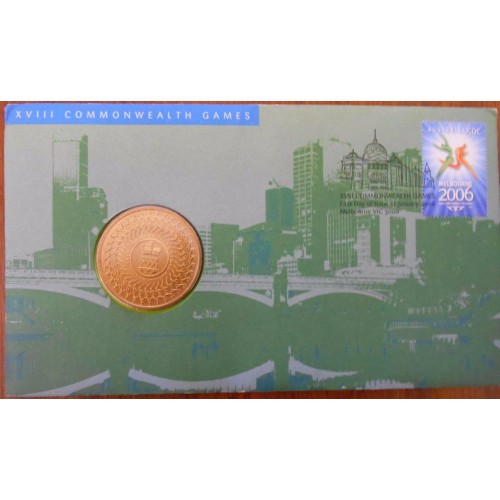 2006 PNC $5 Melbourne Games, Commonwealth Nations Stamp and Coin Cover