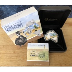 2012 $1 Australian Map Shaped Coin Series - EMU 1oz 99.9% Silver Coin