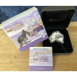 2013 $1 Australian Map Shaped Coin Series Kangaroo 1oz 99.9% Silver