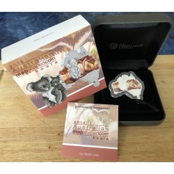2014 $1 Australian Map Shaped Coin Series Koala 1oz 99.9% Silver