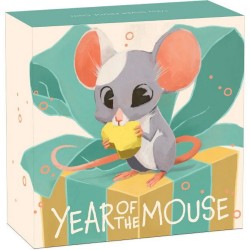 2020 50¢ Tuvalu Year of the Baby Mouse 1/2oz Coloured/Silver Proof Coin