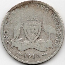 1910 Florin King Edward VIII Coat of Arms 92.5% Silver Coin