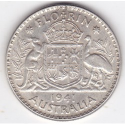 1941 Florin King George VI Coat of Arms 92.5% Silver Coin