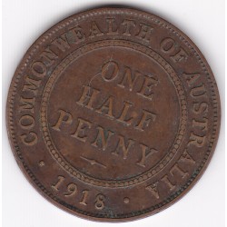 1918 Commonwealth King George V Halfpenny