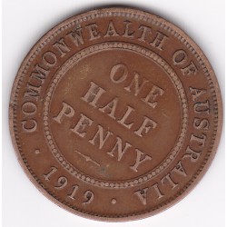 1919 Commonwealth King George V Halfpenny