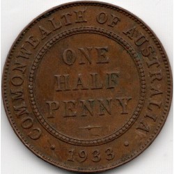 1933 Commonwealth King George V Halfpenny