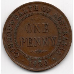 1920 Commonwealth King George V Penny Above Bottom Scrolls