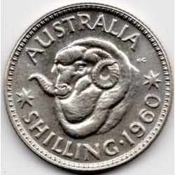 1960 Shilling Queen Elizabeth II Rams Head 50% Silver Coin