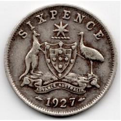 1927 Commonwealth King George V Sixpence 92.5% Silver Coin