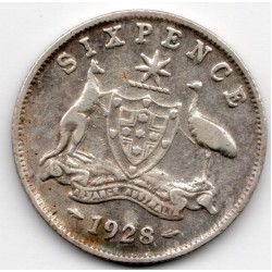 1928 Commonwealth King George V Sixpence 92.5% Silver Coin