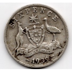 1939 Australia King George VI Sixpence 92.5% Silver Coin
