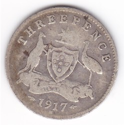 1917 Commonwealth King George V Threepence 92.5% Silver Coin 1917 Commonwealth King George V Threepence 92.5% Silver Coin