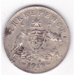 1919 Commonwealth King George V Threepence 92.5% Silver Coin 1919 Commonwealth King George V Threepence 92.5% Silver Coin