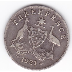 1921 Commonwealth King George V Threepence 92.5% Silver Coin 1921 Commonwealth King George V Threepence 92.5% Silver Coin
